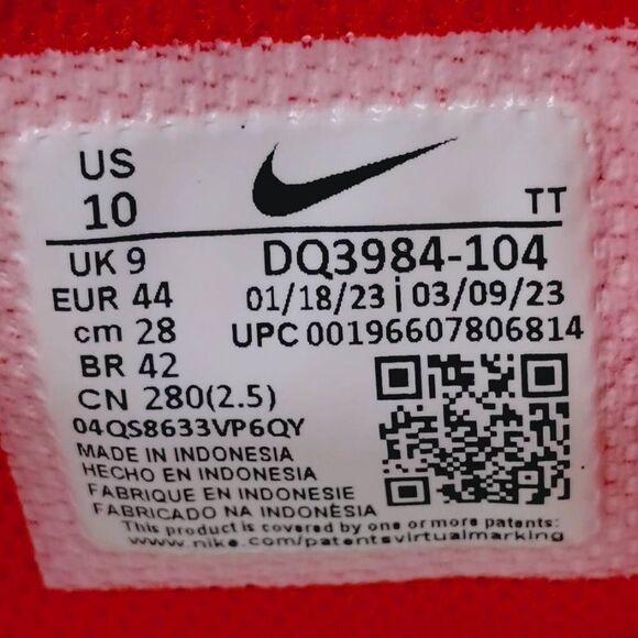 Nike Air Max TW‎ Running Sneakers Mens Size 10 Red White Athletic Shoes - Picture 8 of 8